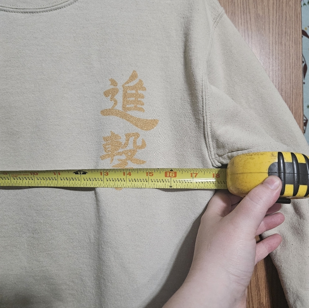 Attack On Titans Beige Anime Crew Neck Sweatshirt No Size Tag! - Picture 3 of 4